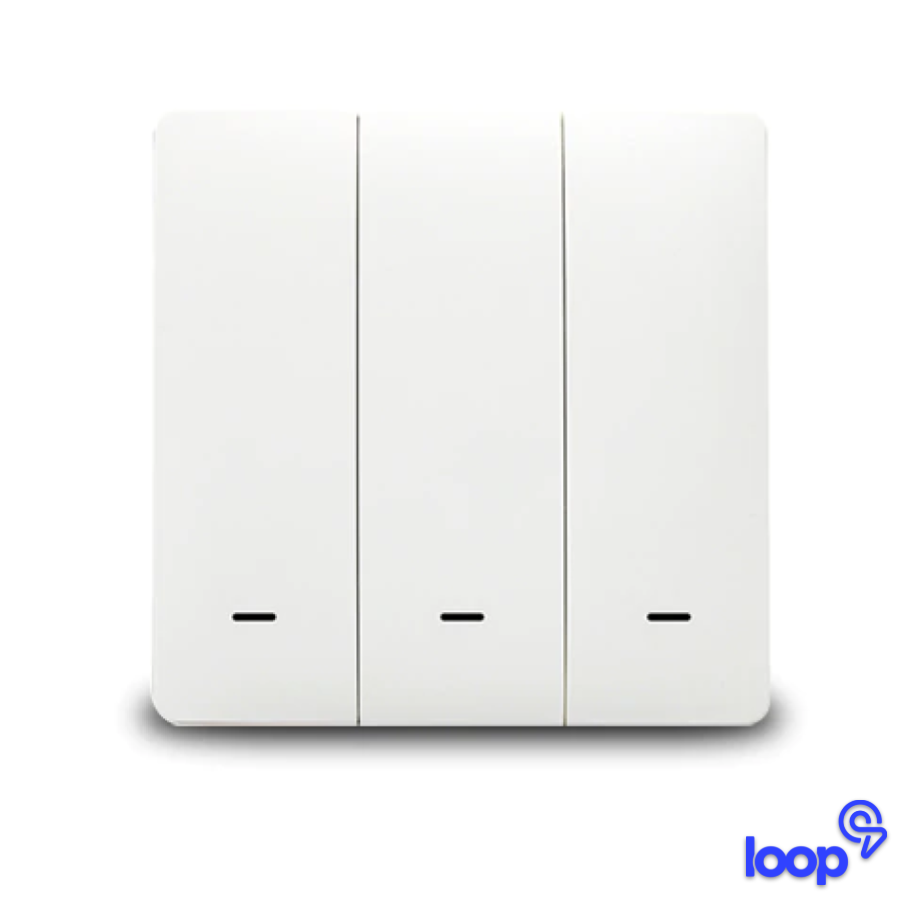 Loop Smart Switch 3 Gang White Plastic